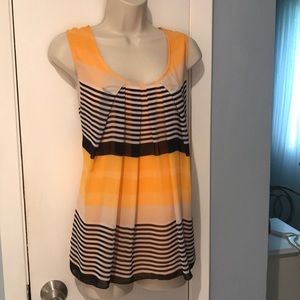 Yellow top/blouse/ sheer fabric/medium